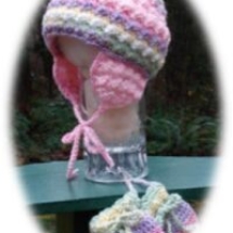 Crochet Enchanting Baby Cap and Mittens 