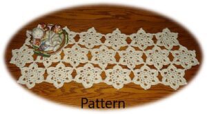 Crochet Snow Crystals Table Runner