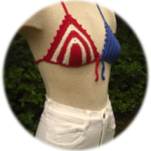 Crochet Red, White and Blue Bra Top