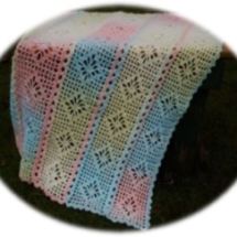 Crochet Lacy Diamonds Baby Blanket
