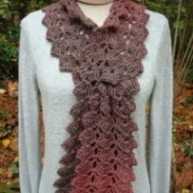 Crochet Lacy Keyhole Scarf - PA-330
