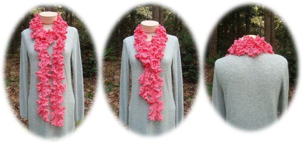 Crochet Ruffled Lace Scarf